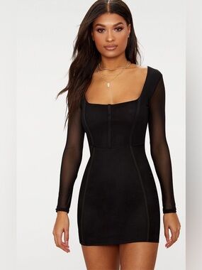 PrettyLittleThing Sheer Mesh Bodycon Dress NWT